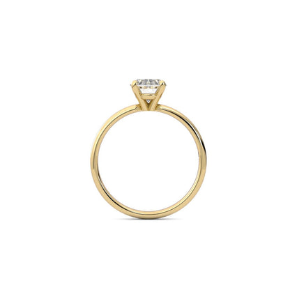 1.09ct Moissanite Oval Solitaire 10K Yellow Gold Engagement Ring