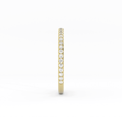 10K Yellow Gold Round Three Quarter Pave Natural Diamond Wedding Band