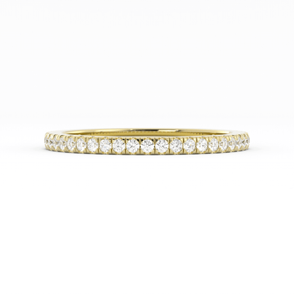 10K Yellow Gold Round Three Quarter Pave Natural Diamond Wedding Band