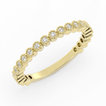 10K Yellow Gold Round Three Quarter Milgrain Natural Diamond Wedding Band