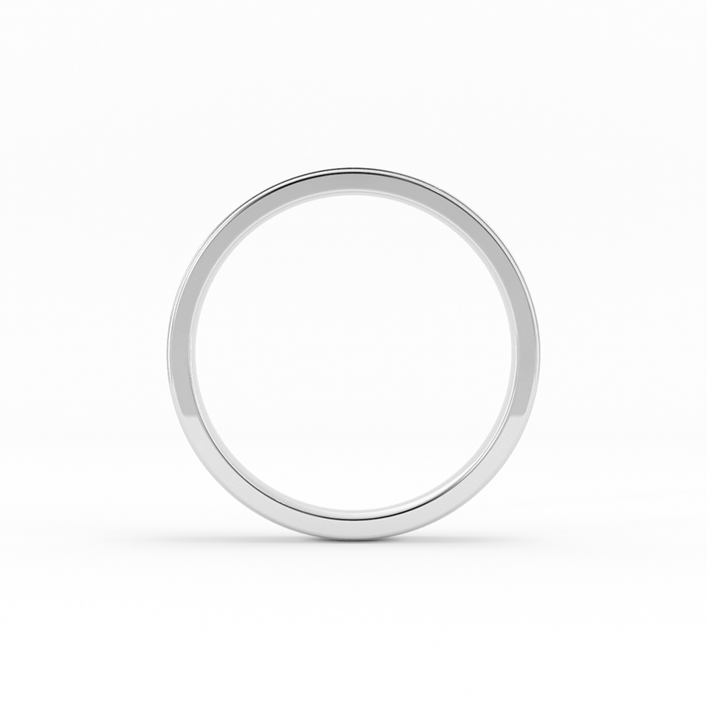 18K White Gold 4mm Milgrain Domed Comfort Fit Wedding Band