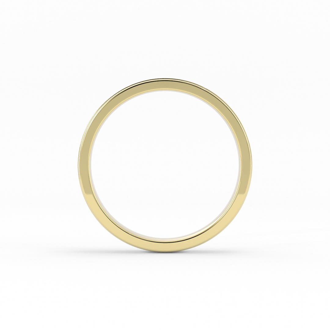 14K Yellow Gold 4mm Milgrain Domed Comfort Fit Wedding Band