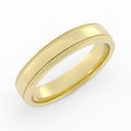 10K Yellow Gold 4mm Milgrain Domed Comfort Fit Wedding Band