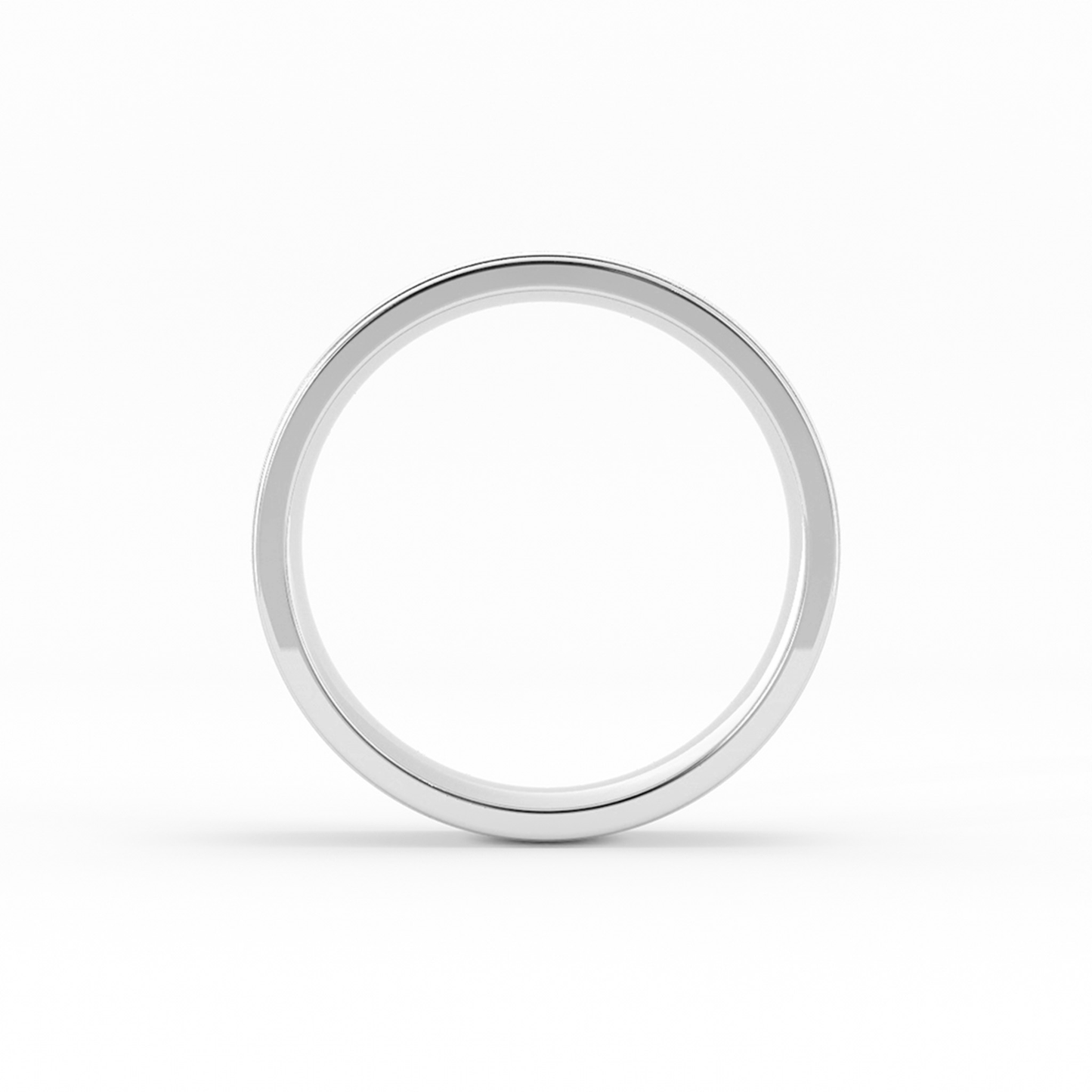 18K White Gold 6mm Milgrain Domed Comfort Fit Wedding Band