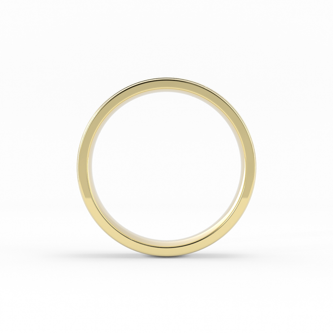 18K Yellow Gold 6mm Milgrain Domed Comfort Fit Wedding Band