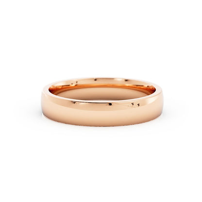 14K Rose Gold 4mm Mid-Weight Domed Comfort Fit Wedding Band