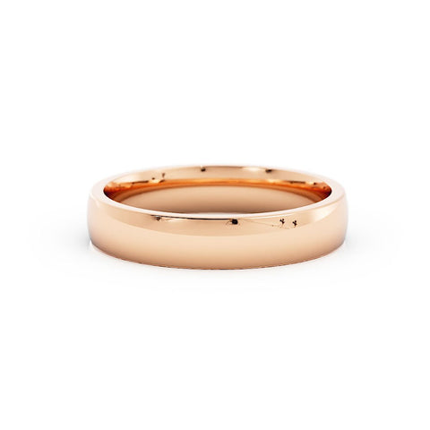14K Rose Gold 4mm Mid-Weight Domed Comfort Fit Wedding Band