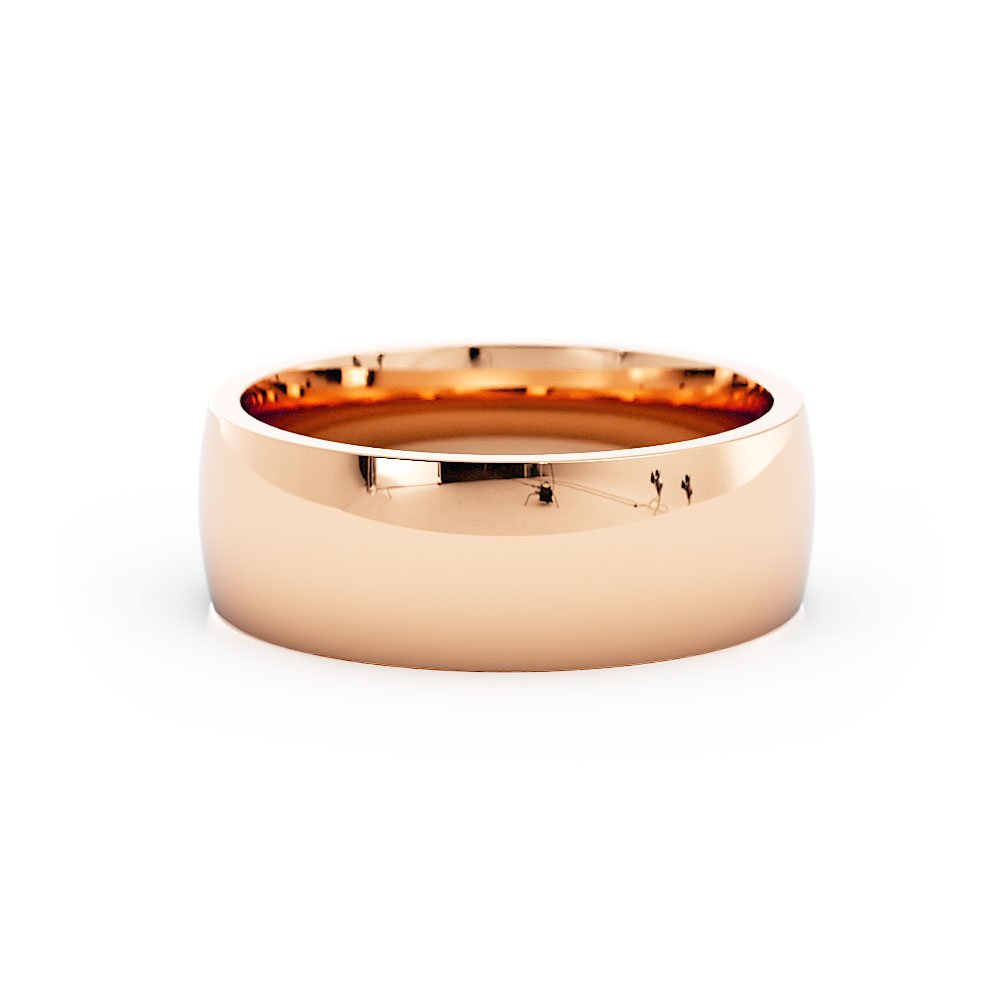 14K Rose Gold 7mm Heavyweight Domed Comfort Fit Wedding Band