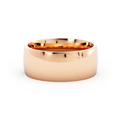 14K Rose Gold 8mm Heavyweight Domed Comfort Fit Wedding Band