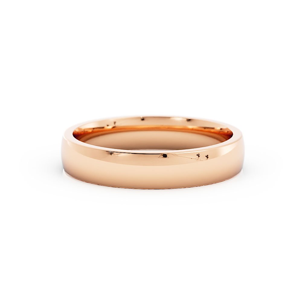 14K Rose Gold 4mm Lightweight Domed Comfort Fit Wedding Band