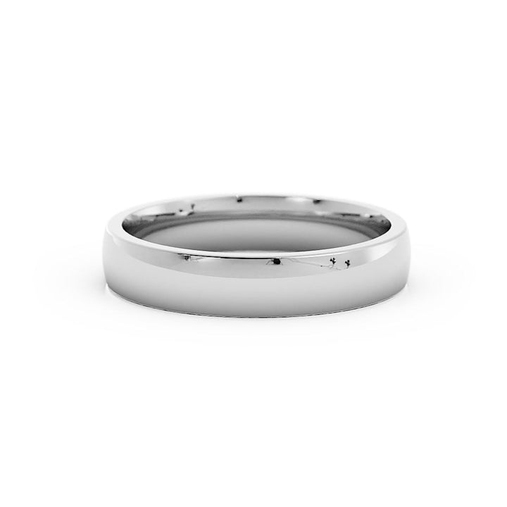 14K White Gold High Polish Domed 4mm Wedding Band