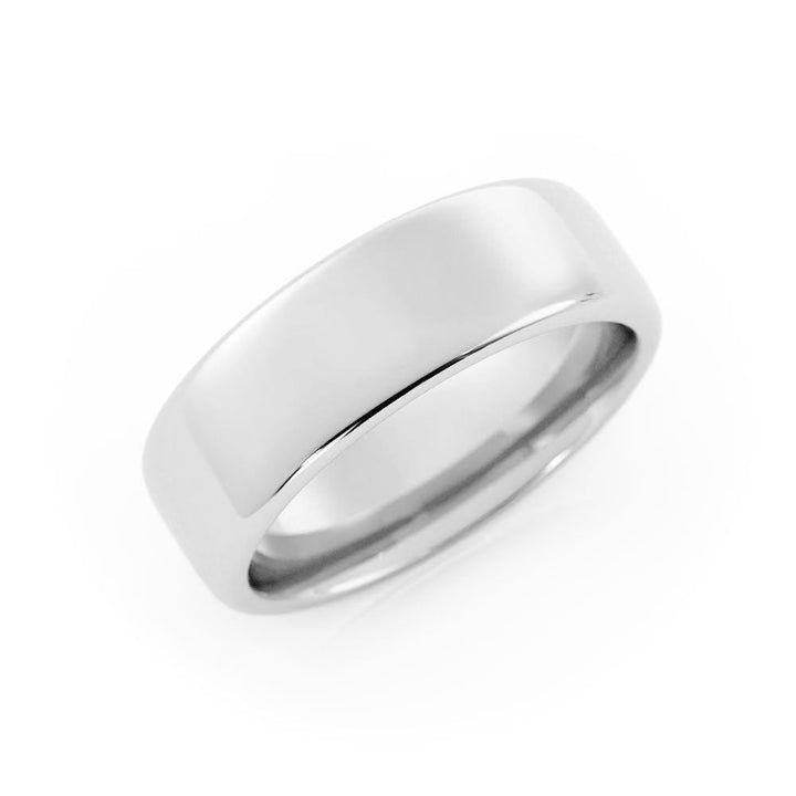 14K White Gold High Polish Low Dome 6.5mm Wedding Band