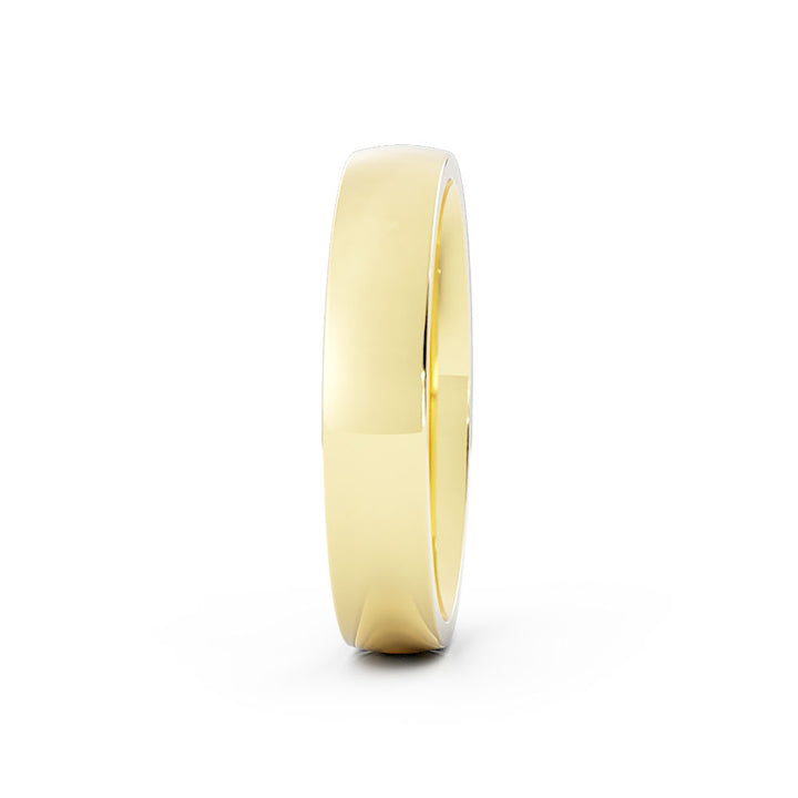 14K Yellow Gold High Polish Light Domed 4mm Wedding Band