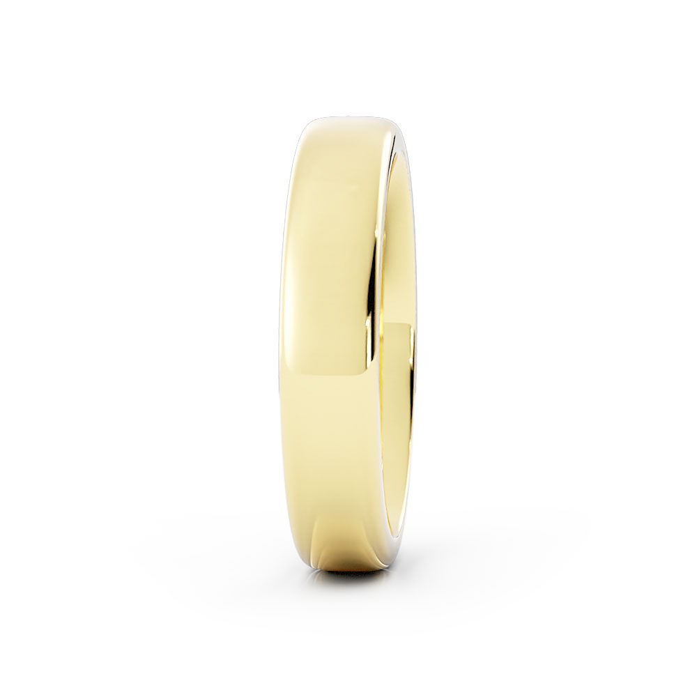 14K Yellow Gold High Polish Low Dome 4.5mm Wedding Band