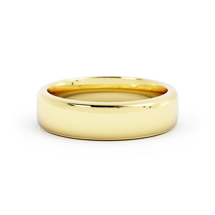 14K Yellow Gold High Polish Low Dome 5.5mm Wedding Band