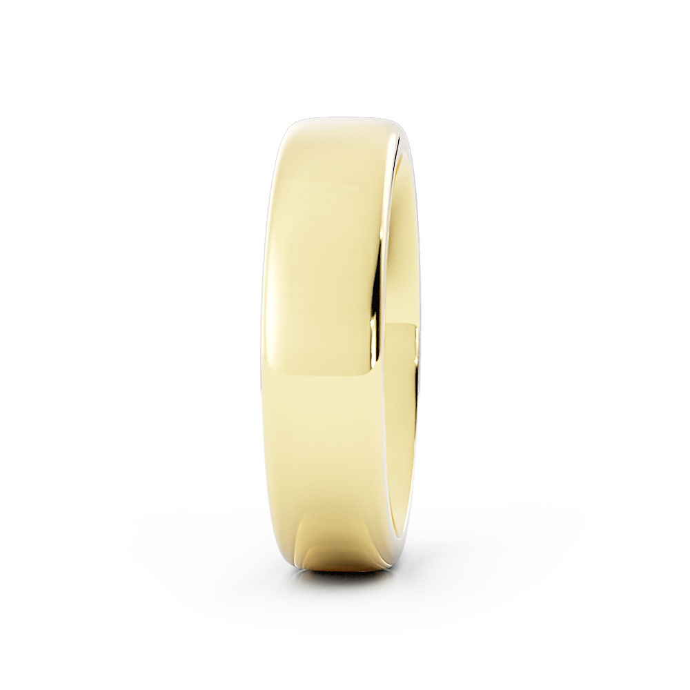 14K Yellow Gold High Polish Low Dome 5.5mm Wedding Band