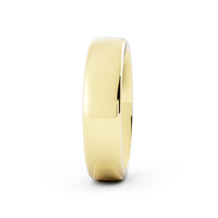 14K Yellow Gold High Polish Low Dome 5.5mm Wedding Band