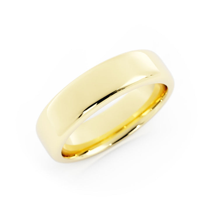 14K Yellow Gold High Polish Low Dome 5.5mm Wedding Band
