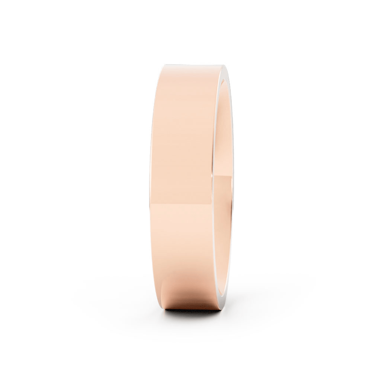 14K Rose Gold 5mm  Flat Comfort Fit Wedding Band