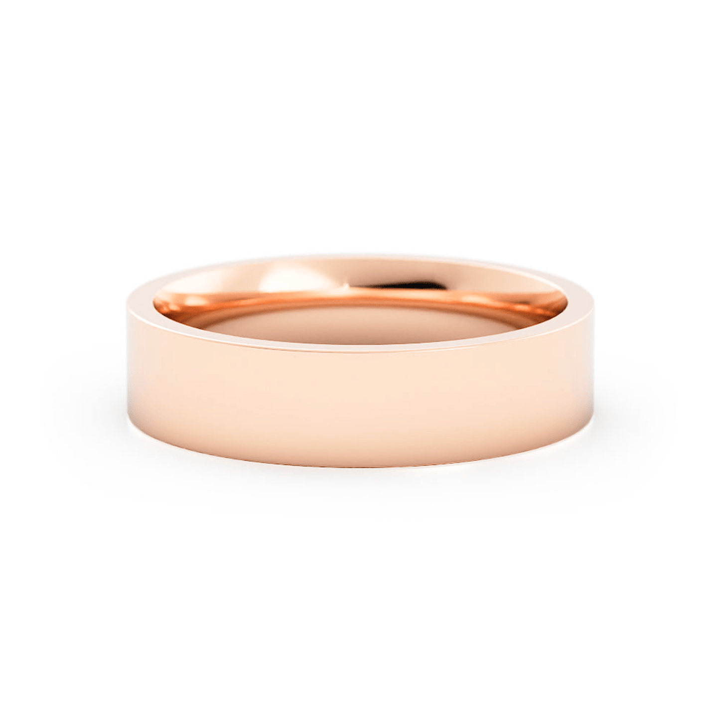 10K Rose Gold 5mm  Flat Comfort Fit Wedding Band