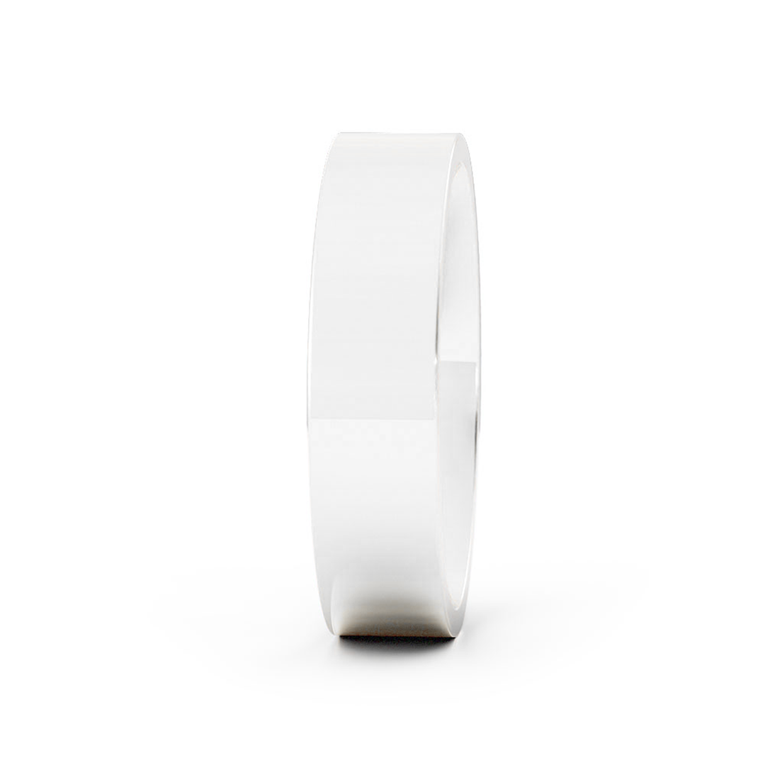 10K White Gold High Polish Flat 5mm Wedding Band