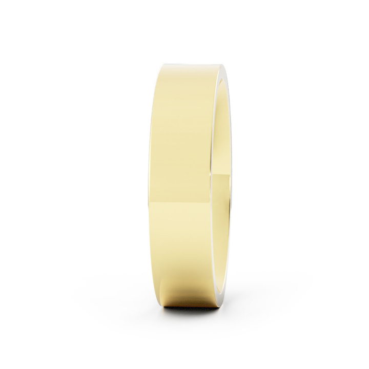 10K Yellow Gold High Polish Flat 5mm Wedding Band