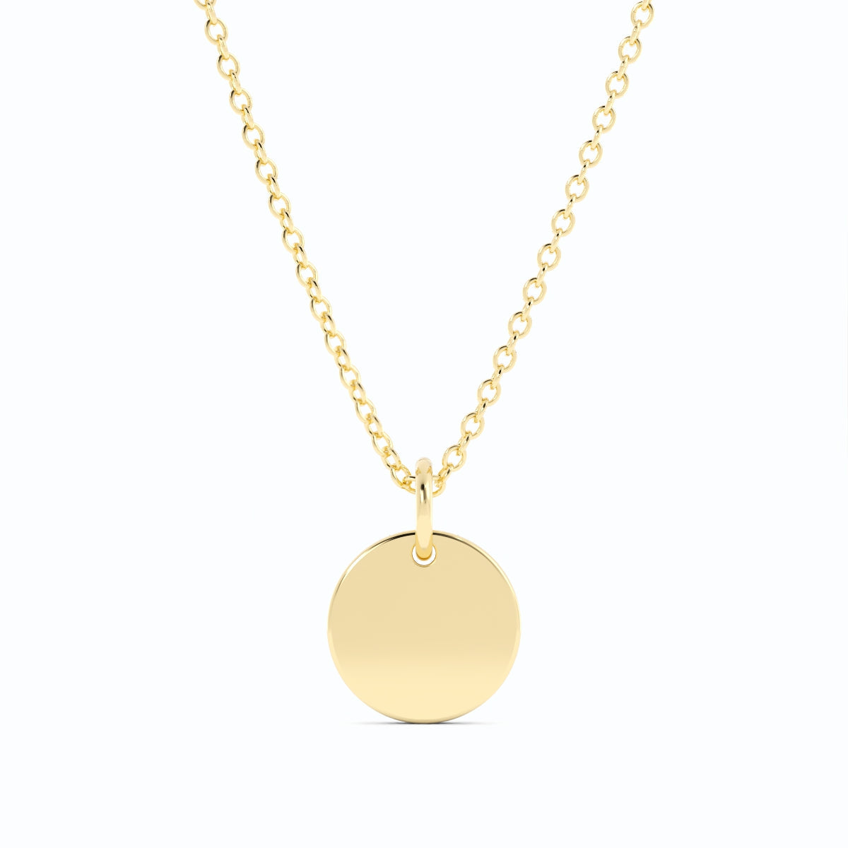 14K Gold Plated Engravable Circle Pendant Necklace