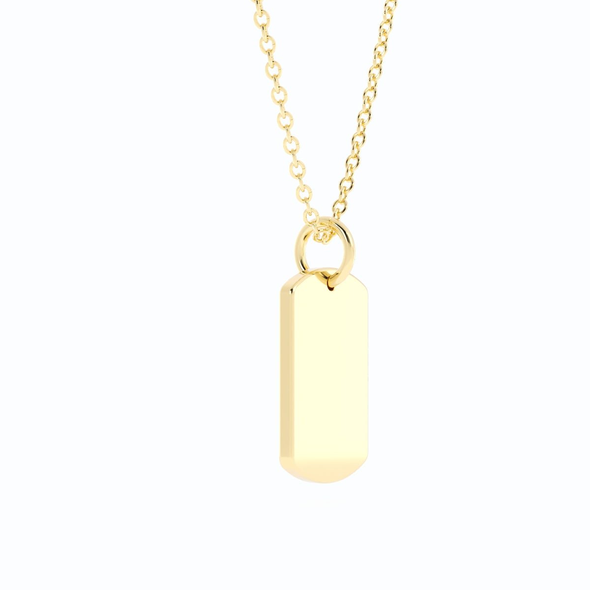14K Gold Plated Engravable Dogtag Pendant Necklace