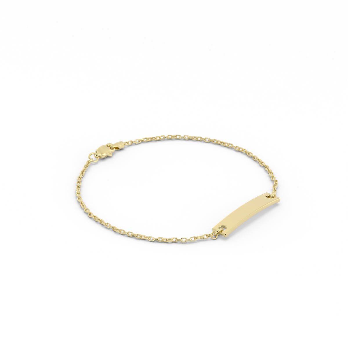 14K Gold Plated Engravable Horizontal Bar Bracelet