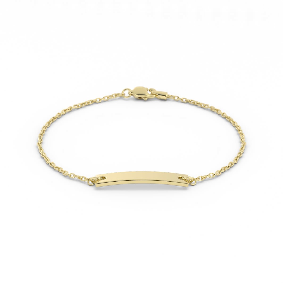 14K Gold Plated Engravable Horizontal Bar Bracelet