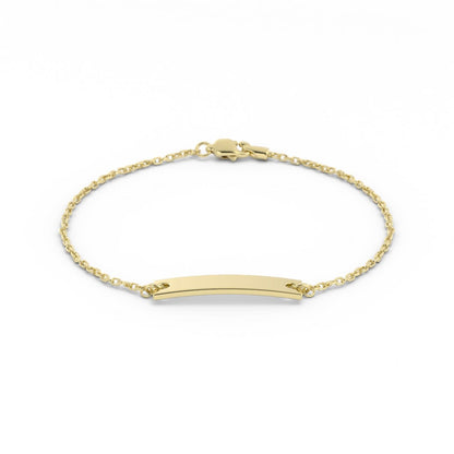 14K Gold Plated Engravable Horizontal Bar Bracelet