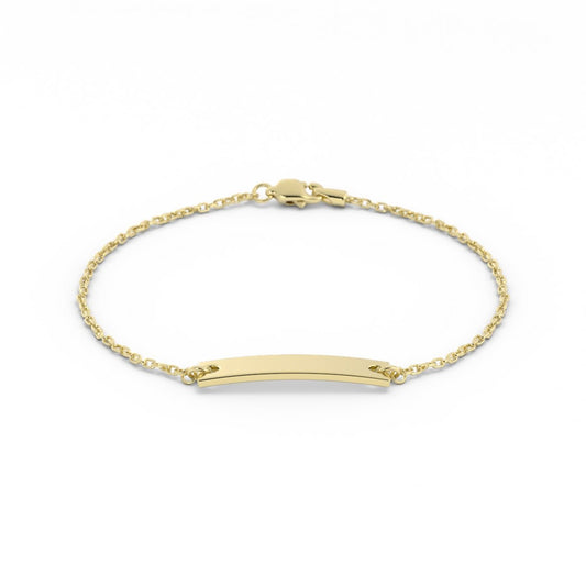 14K Gold Plated Engravable Horizontal Bar Bracelet
