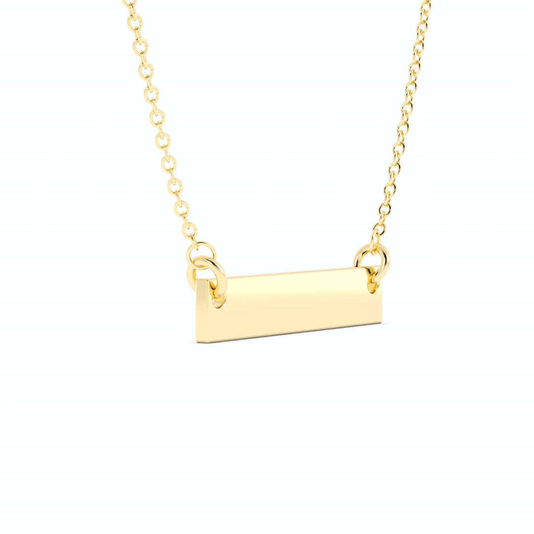 Engravable Horizontal Bar Pendant Necklace 14k Gold Fill with 14k Gold Plating-3
