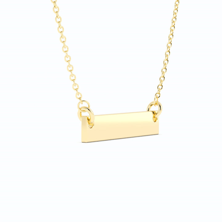 Engravable Horizontal Bar Pendant Necklace 14k Gold Fill with 14k Gold Plating-3