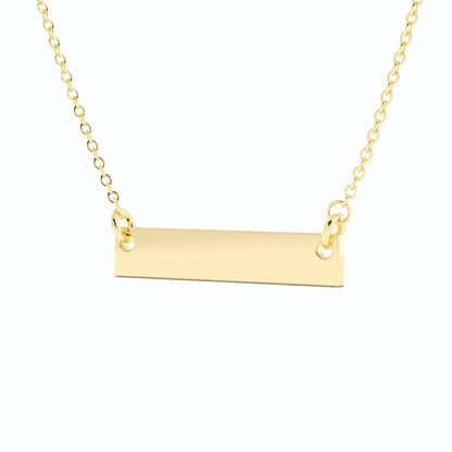 14K Gold Plated Engravable Horizontal Bar Necklace