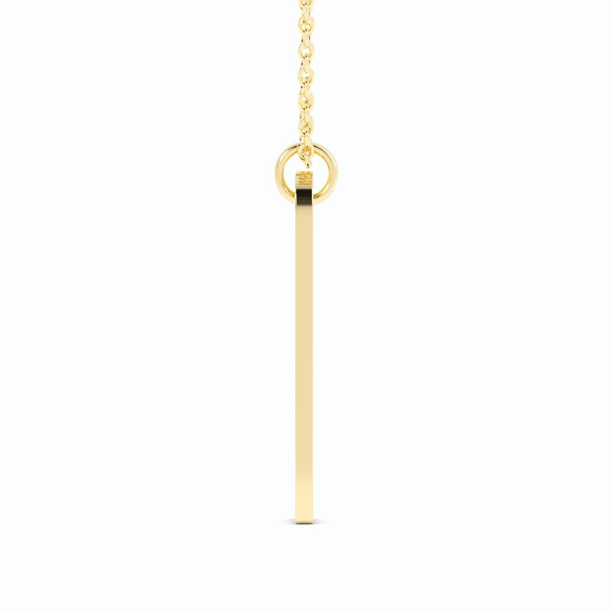 14K Gold Plated Engravable Vertical Bar Pendant Necklace