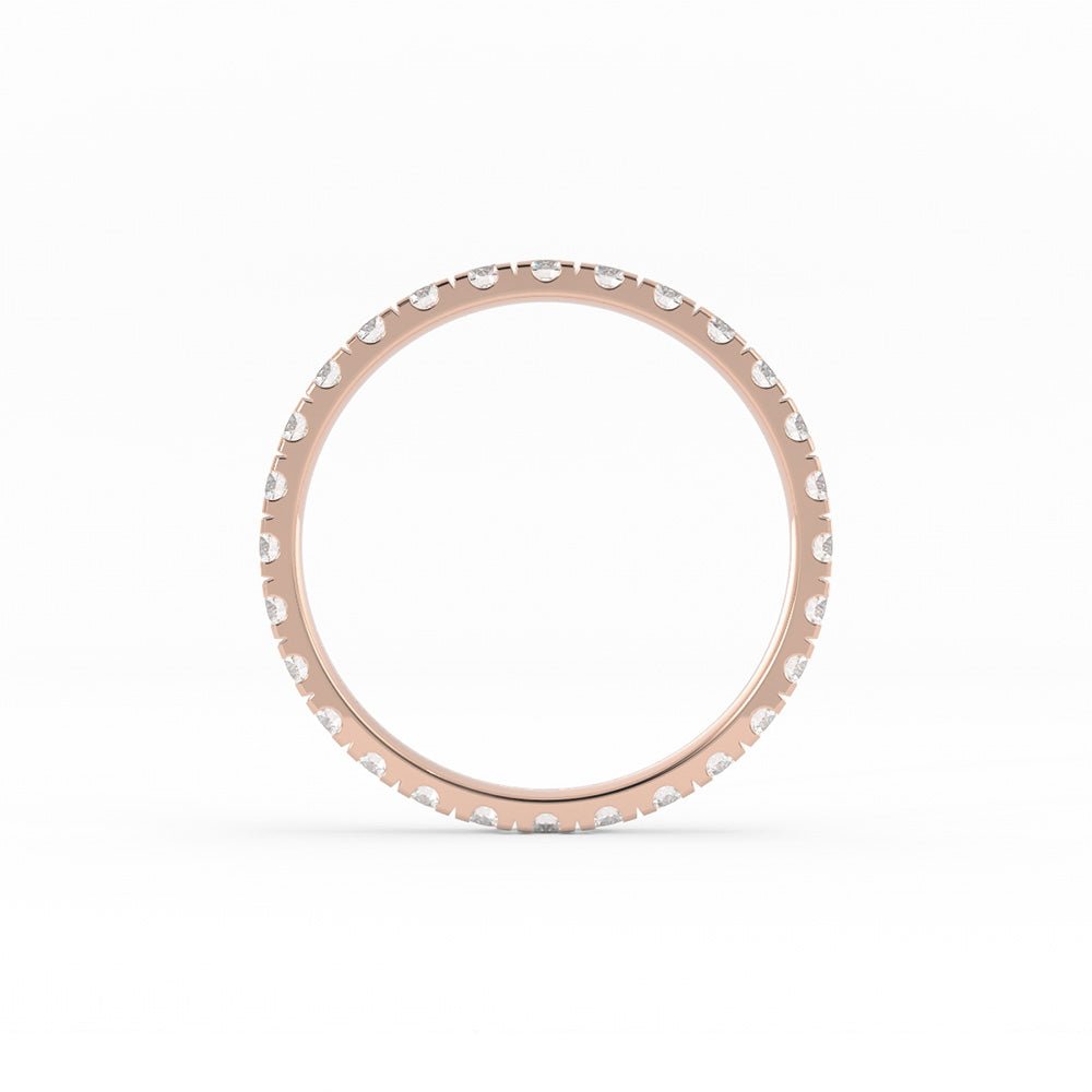 14K Rose Gold Round Eternity Lab Grown Diamond Wedding Band
