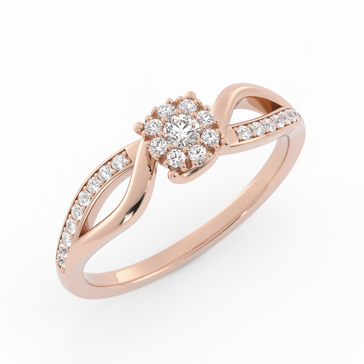 Split  Lab Grown Diamond Halo Engagement Ring