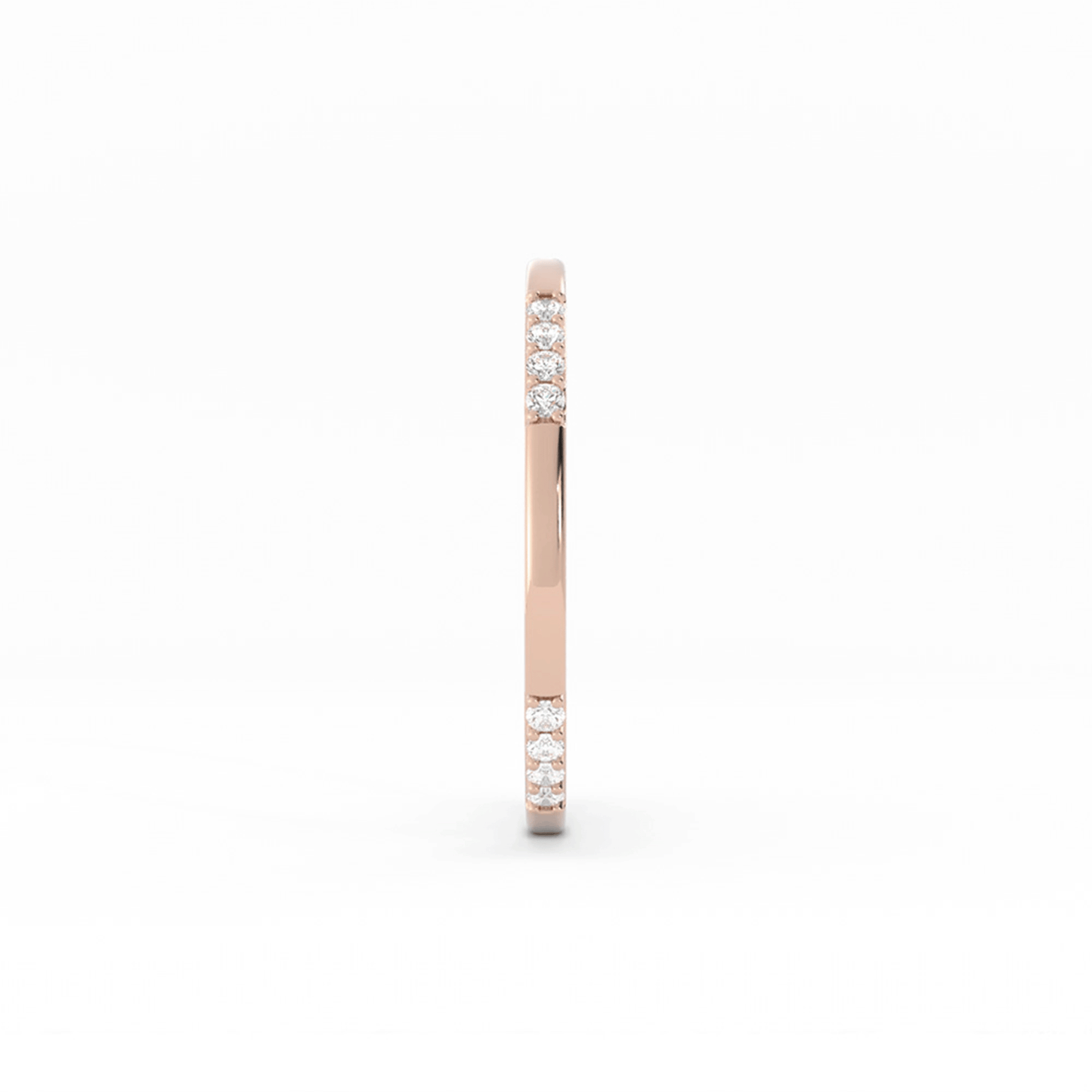 14K Rose Gold Round 16 Grouped Natural Diamond Wedding Band