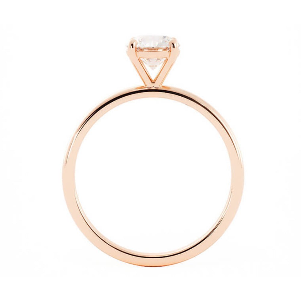 1.0ct Moissanite Round Solitaire 14K Rose Gold Engagement Ring