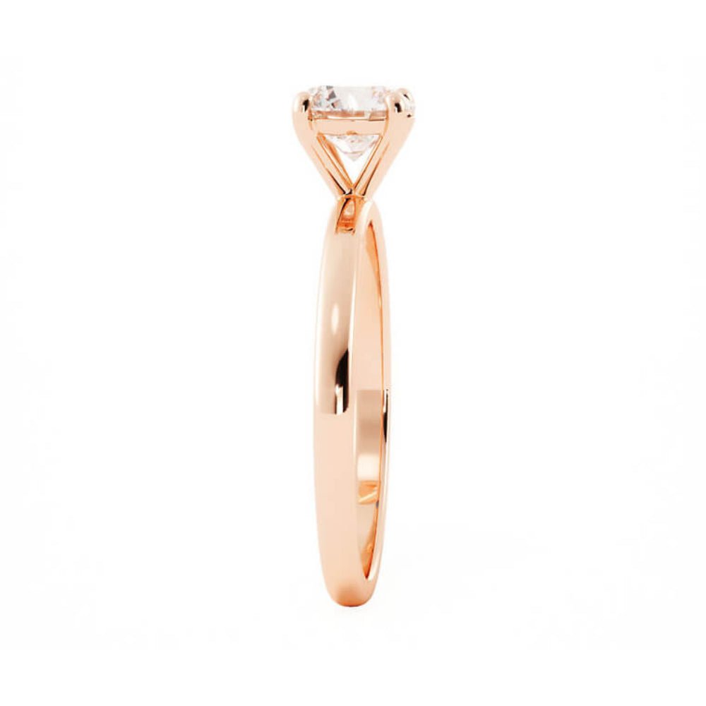 1.0ct Moissanite Round Solitaire 14K Rose Gold Engagement Ring