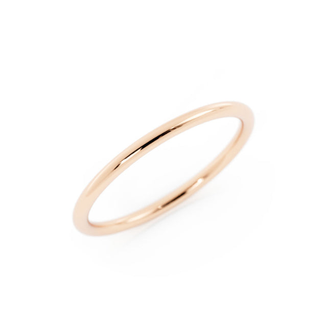 14K Rose Gold High Polish Domed 1.5mm Wedding Band
