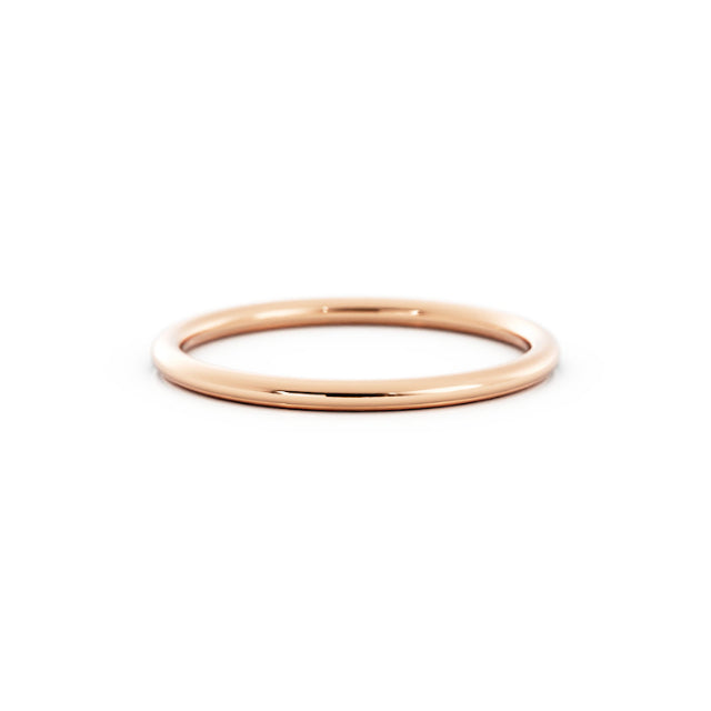 14K Rose Gold High Polish Domed 1.5mm Wedding Band