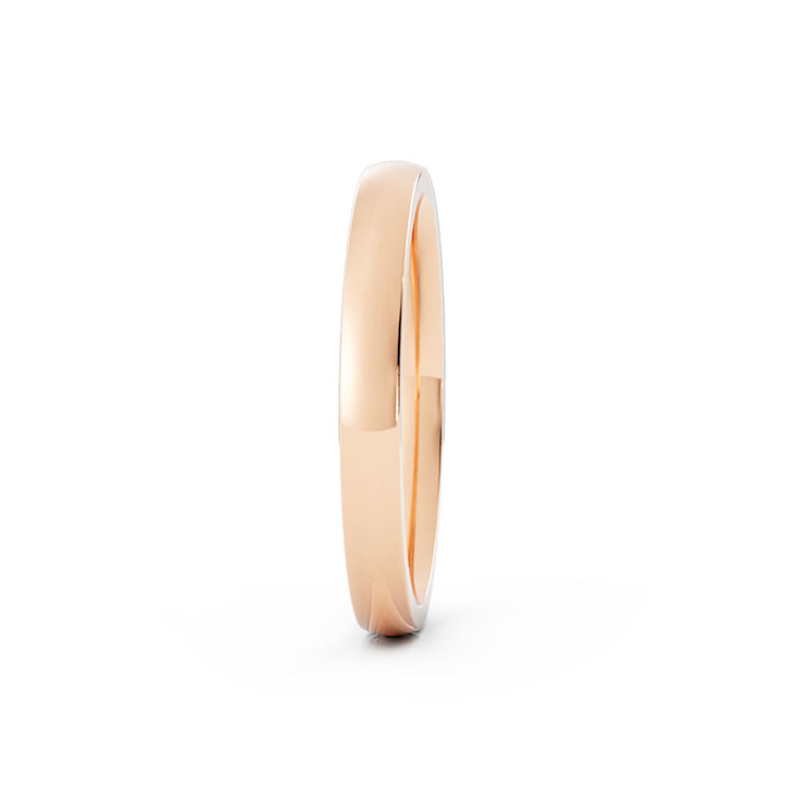 14K Rose Gold High Polish Domed 2.5mm Wedding Band