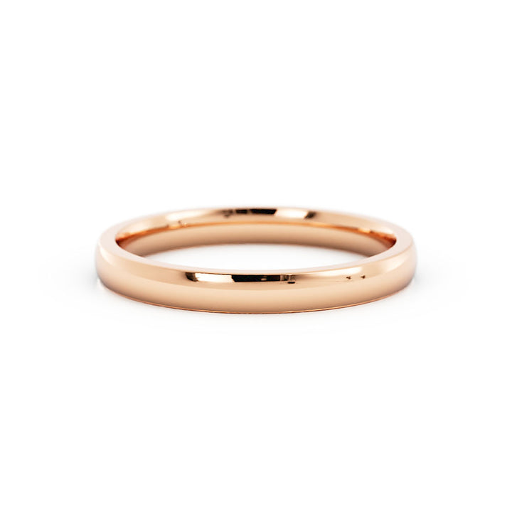 14K Rose Gold High Polish Domed 2.5mm Wedding Band