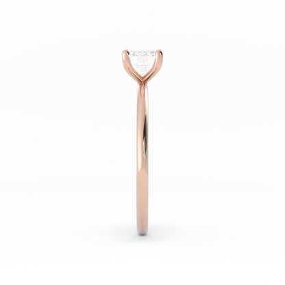 1.0ct Moissanite Emerald East West 14K Rose Gold Engagement Ring