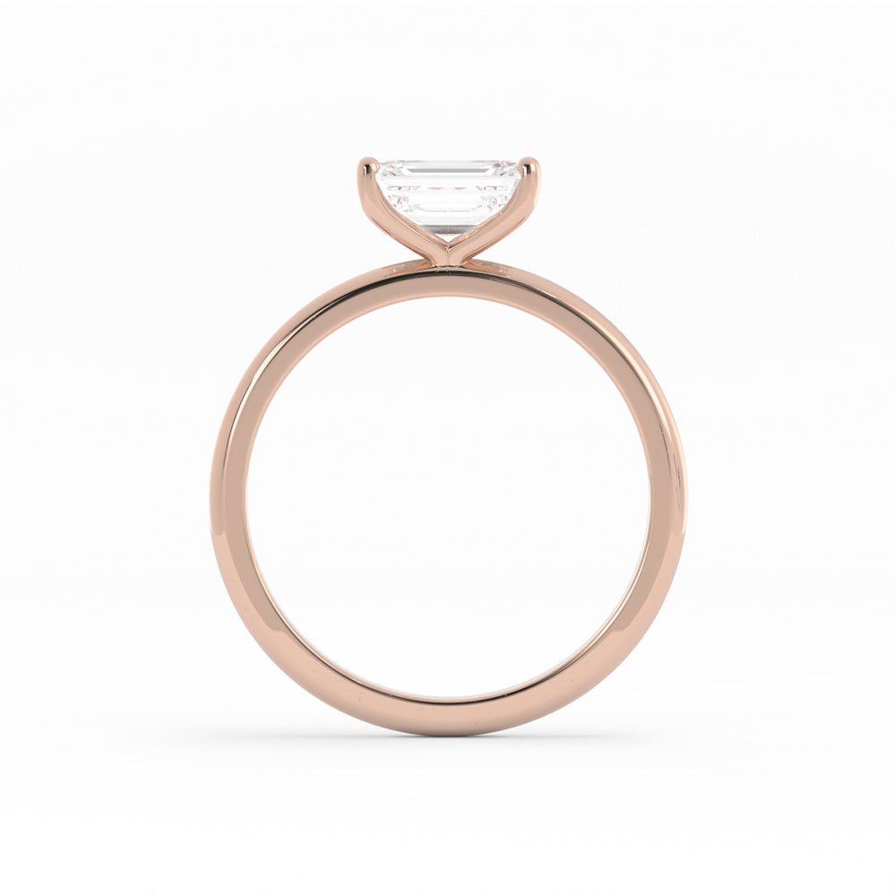 1.0ct Moissanite Emerald East West 14K Rose Gold Engagement Ring