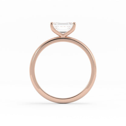1.0ct Moissanite Emerald East West 14K Rose Gold Engagement Ring