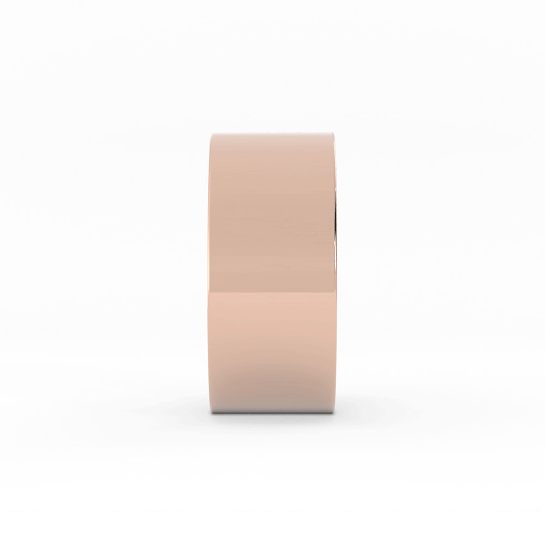 14K Rose Gold High Polish Flat 10mm Wedding Band