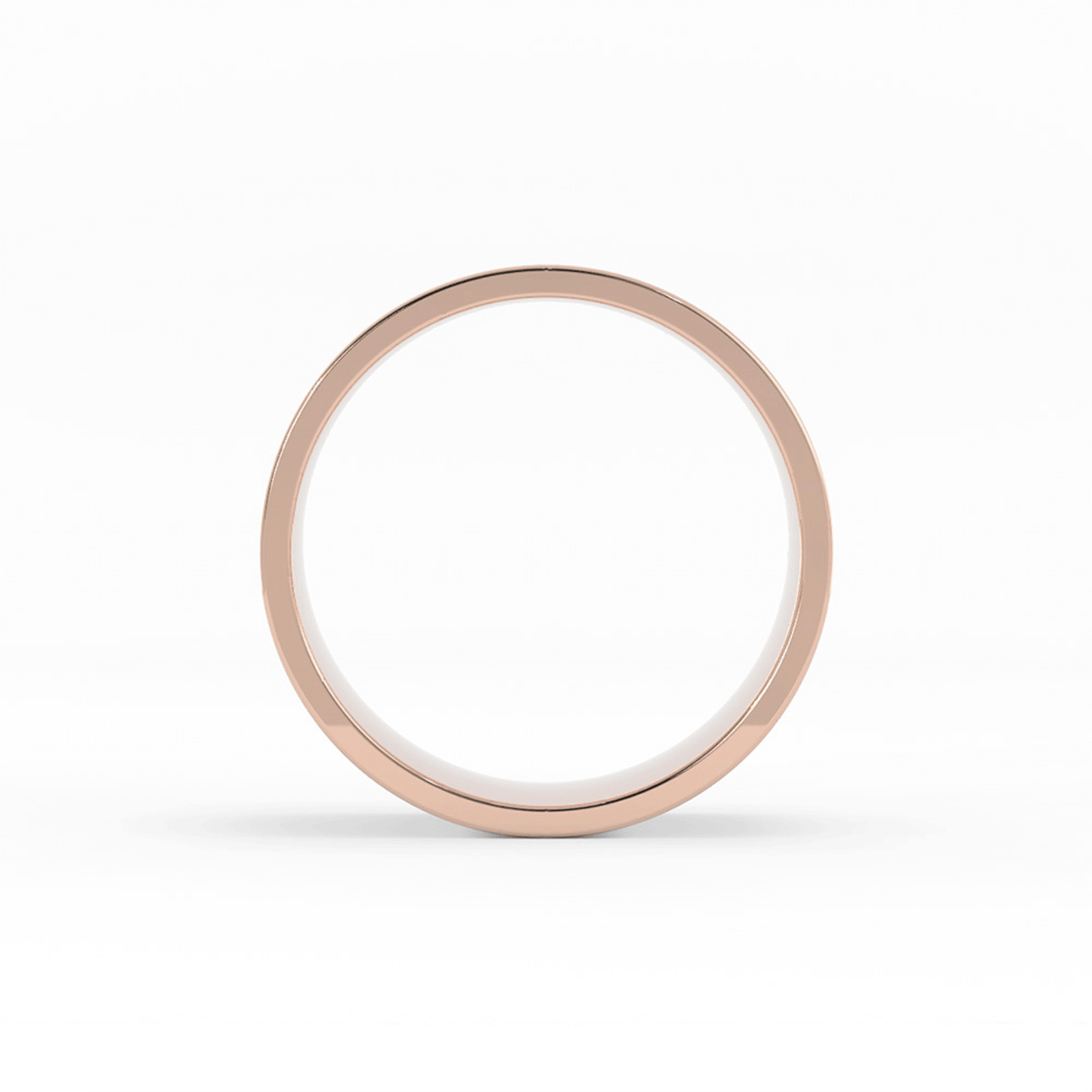 14K Rose Gold 10mm  Flat Comfort Fit Wedding Band
